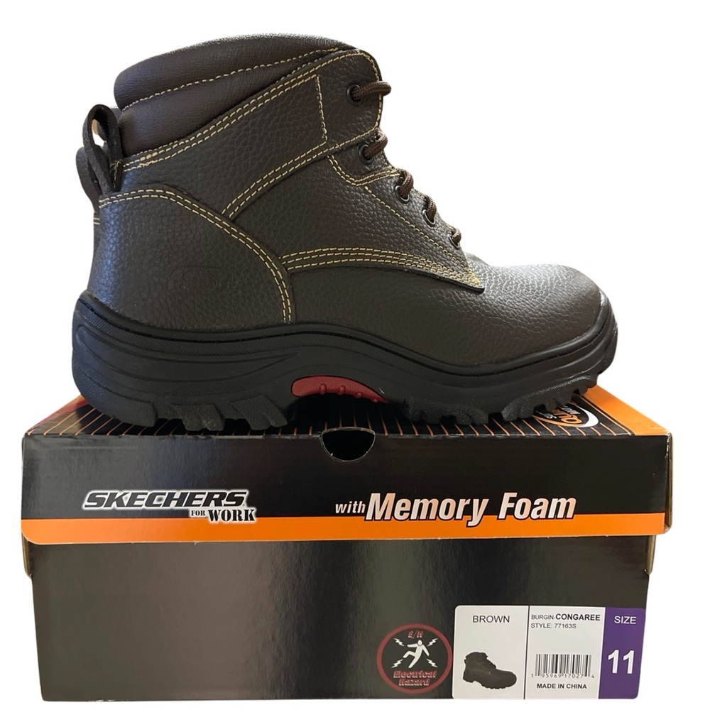 Skechers Burgin Congaree Work Boots with Memory Foam Insole